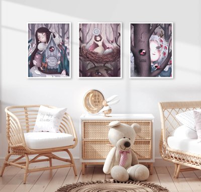 File tranh File tranh bộ nhiều tấm in nhà hàng khách sạn tối giản A1473 (gốc) chủ đề con người