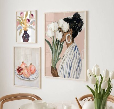 File PSD File tranh bộ nhiều tấm in nhà hàng khách sạn tối giản A1515 (gốc) cho designer