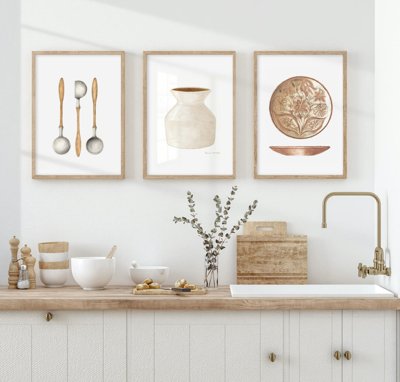 File gốc File tranh bộ nhiều tấm in nhà hàng khách sạn tối giản A1516 (in lụa) tranh phong thủy