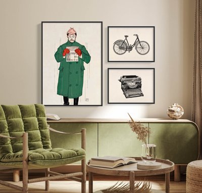 File tranh trang trí File tranh bộ nhiều tấm in nhà hàng khách sạn tối giản A1525 (tải file gốc)