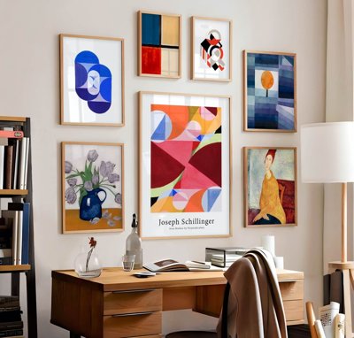 File ảnh gốc File tranh bộ nhiều tấm in nhà hàng khách sạn tối giản A1534 không vỡ nét