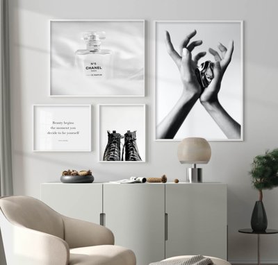 Tải file File tranh bộ nhiều tấm in nhà hàng khách sạn tối giản A1594 (gốc) chủ đề hoa sen