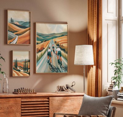 File gốc File tranh bộ nhiều tấm in nhà hàng khách sạn tối giản A1601 (in tráng gương) hiện đại