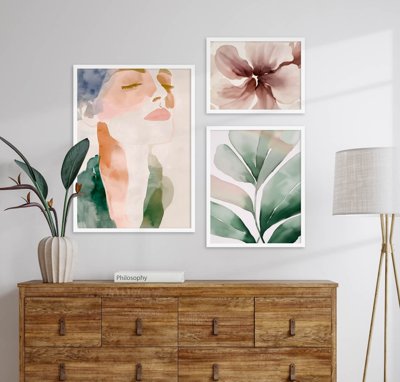 Tải file File tranh bộ nhiều tấm in nhà hàng khách sạn tối giản A1674 (gốc) để in ấn ngay