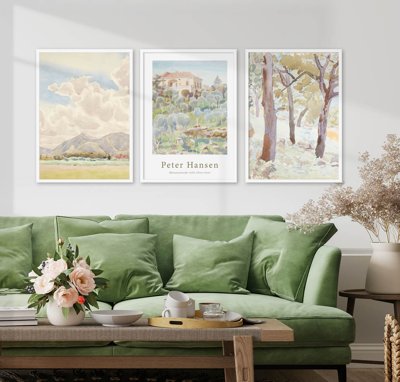 File in trần File tranh bộ nhiều tấm in nhà hàng khách sạn tối giản A1693 (bản gốc) đại dương