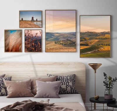 File in mica File tranh bộ nhiều tấm in nhà hàng khách sạn tối giản A1714 (bản gốc) làm vách ngăn