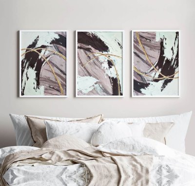 Tải file File tranh bộ nhiều tấm in nhà hàng khách sạn tối giản A1722 (gốc) in tranh tráng gương