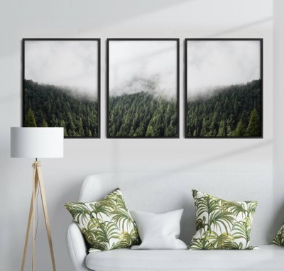 File tranh gốc in trần nhà File tranh bộ nhiều tấm in nhà hàng khách sạn tối giản A1746 3D