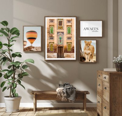 Tải file gốc File tranh bộ nhiều tấm in nhà hàng khách sạn tối giản A1752 (in không vỡ ảnh)