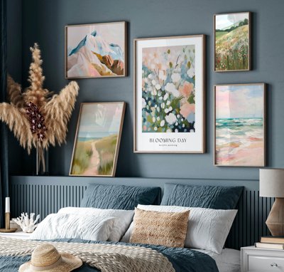 File ảnh File tranh bộ nhiều tấm in nhà hàng khách sạn tối giản A1765 (gốc) in decal dán tường