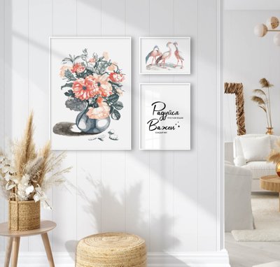 File tranh trang trí File tranh bộ nhiều tấm in nhà hàng khách sạn tối giản A1791 (file gốc)