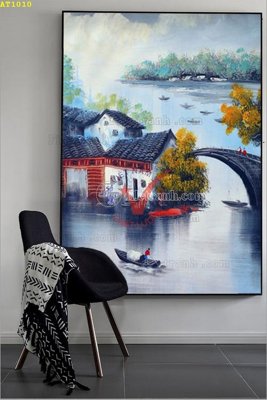 File gốc File tranh hiện đại Sơn Dầu AT1010 (in mica) làm bảng hiệu