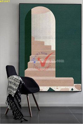 Hình ảnh file gốc in lụa File tranh hiện đại Sơn Dầu AT1067