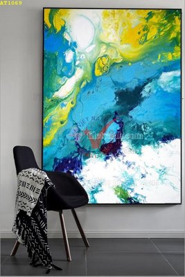 Download file gốc File tranh hiện đại Sơn Dầu AT1069 (in lụa) tranh 3D