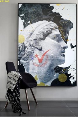 File gốc File tranh hiện đại Sơn Dầu AT1205 (in lụa) trang trí tường