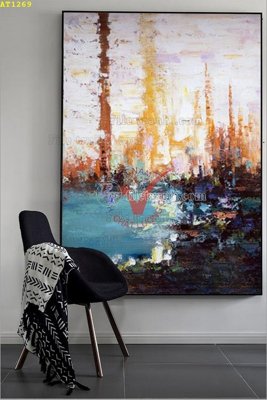 Ảnh gốc File tranh hiện đại Sơn Dầu AT1269 (độ nét cao) in mica