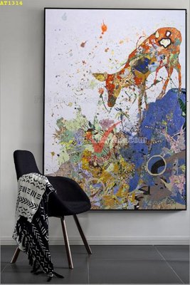 File gốc File tranh hiện đại Sơn Dầu AT1314 (in lụa) trang trí tường