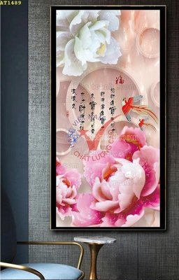 File in trần File tranh hiện đại Sơn Dầu AT1489 (bản gốc 3D) sống động