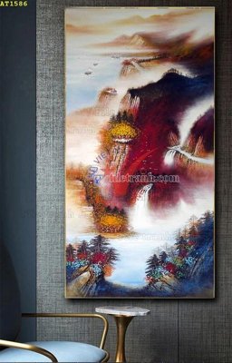 File PSD File tranh hiện đại Sơn Dầu AT1586 (gốc) cho designer