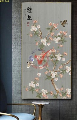 File gốc File tranh hiện đại Sơn Dầu AT1742 (in lụa) hoa văn cổ điển
