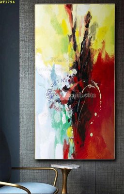 File gốc File tranh hiện đại Sơn Dầu AT1794 (in tráng gương) ốp tường