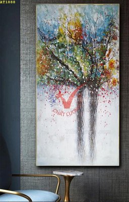 File gốc File tranh hiện đại Sơn Dầu AT1888 (in mica) làm quà tặng