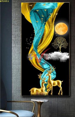 File in lụa File tranh hiện đại Sơn Dầu AT2051 (tân cổ điển) File tranh hiện đại Sơn Dầu AT2051