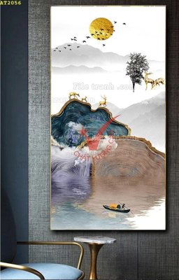 File gốc in ấn File tranh hiện đại Sơn Dầu AT2056 chuẩn màu CMYK