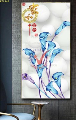 File in trần File tranh hiện đại Sơn Dầu AT2340 (bản gốc) mây trời