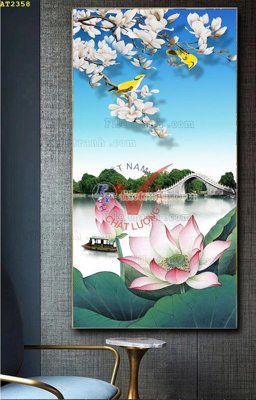 File gốc File tranh hiện đại Sơn Dầu AT2358 (in tráng gương) ốp tường