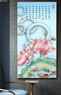 File in trần File tranh hiện đại Sơn Dầu AT2361 (bản gốc) mây trời