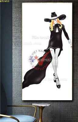 Ảnh gốc File tranh hiện đại Sơn Dầu AT2453 (độ nét cao) in mica