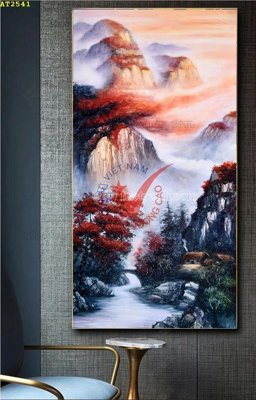 Tải file gốc in lụa File tranh hiện đại Sơn Dầu AT2541 siêu nét