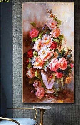 File tranh gốc in trần nhà File tranh hiện đại Sơn Dầu AT2549 3D