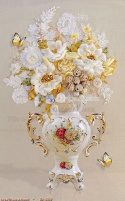 File tranh in trần file gốc bình hoa B109 (ảnh gốc siêu nét)