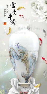 Tải file file gốc bình hoa B204 (PSD) cho in tranh kính