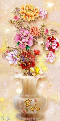 File tranh file gốc bình hoa B221 (file gốc) chủ đề phong thủy