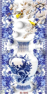 File in lụa file gốc bình hoa B242 (tân cổ điển) file gốc bình hoa B242
