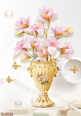 File tranh file gốc bình hoa B260 (gốc) chủ đề thiên nhiên