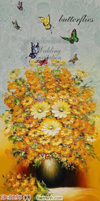 File tranh file gốc bình hoa B298 (bản gốc) treo quán cafe