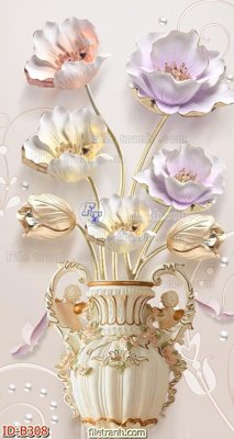 File tranh gốc file gốc bình hoa B308 (bản quyền) file PSD