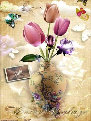 File tranh file gốc bình hoa B37 (gốc) chủ đề thành phố