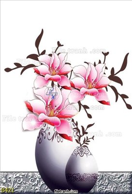 File tranh file gốc bình hoa B421 (ảnh gốc) sắc nét hoàn hảo