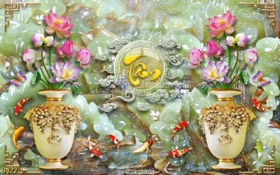 File tranh file gốc bình hoa B422 (bản gốc) treo phòng ăn