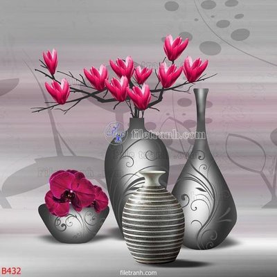 Tải file file gốc bình hoa B432 (gốc) in tranh tráng gương