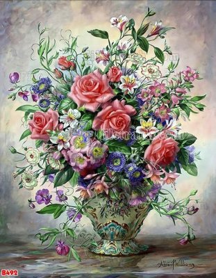 File ảnh File tranh bình hoa B492 (gốc) in standee