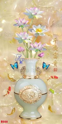 Ảnh gốc File tranh bình hoa B500 (độ nét cao) in mica