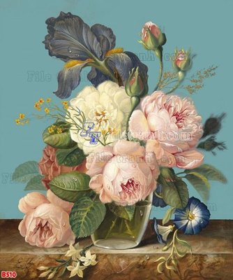 File in trần File tranh bình hoa B510 (file gốc) xuyên sáng