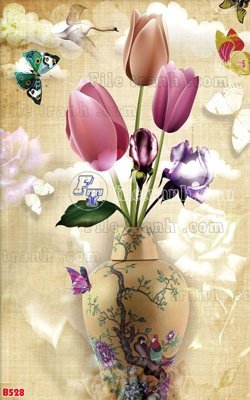 File ảnh File tranh bình hoa B528 (gốc) trang trí khách sạn