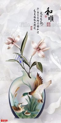 File tranh File tranh bình hoa B529 (ảnh gốc) chi tiết rõ ràng
